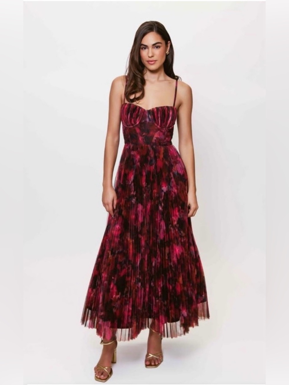 Hutch Amara Floral Pleated Maxi Dress (New, sealed in bag) SOLD OUT sizes!